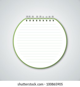 Green Circle Notebook Vector