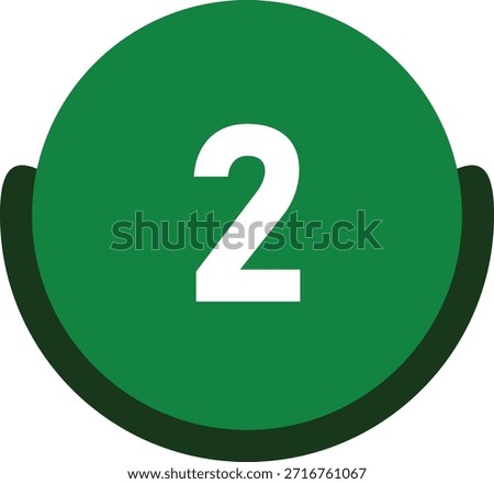 Green Circle Number 2 Icon Vector Illustration