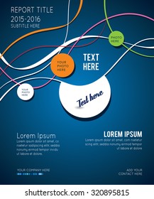 Green circle on blue wave background - flyer design