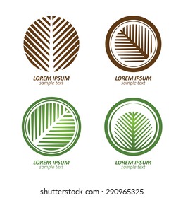 Green Circle Palm Tree Vector Logo Design. Eco Concept.Vector Illustration.