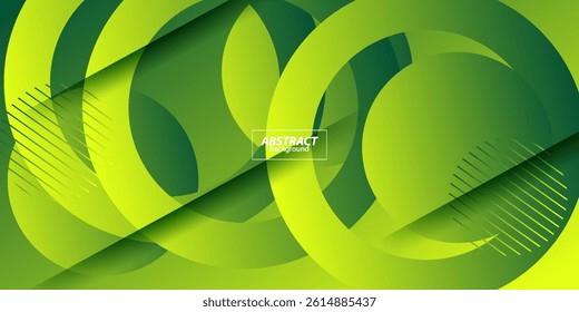 Green circle pattern 3D background pattern with soft color design. Abstract template and modern style texture background. Vector illustration eps10