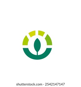 grüner Kreis Pflanzenblatt Logo mit abstraktem und modernem Stil