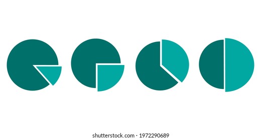Green circle sector. Circle pie chart. Business presentation, diagram, graph. Stock image. Vector illustration. EPS 10.