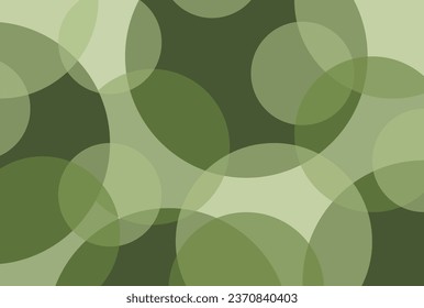 Green circle shape and form. Overlap circle vector pattern. Polka dots pattern. Abstract vector. Simplicity. Backdrop. Gift wrap. Postcard. Graphic design.  Multicolour. Fabric. Bubble. Decorative.