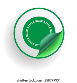  Green Circle Sticker . Vector Illustration . 