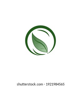 Green Circle Symbol mit einem grünen Blatt innen.