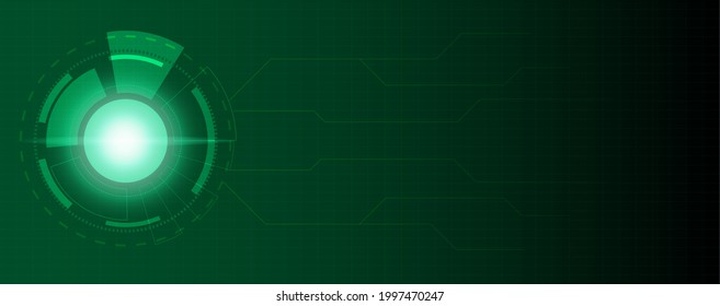 Green circle technology abstract technology innovation concept vector background and glowing light with some Elements of this image 