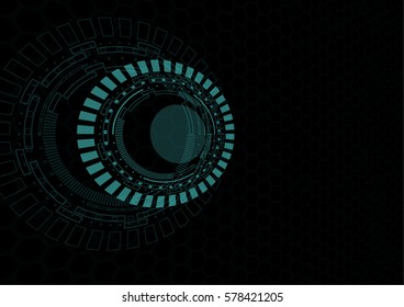 Green circle technology concept background dark green theme