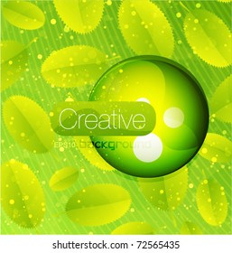 Green circle vector abstract background