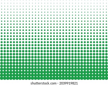 Green Circle Vector Halftone for Patterning, dotting, texturing, palletizing and templating