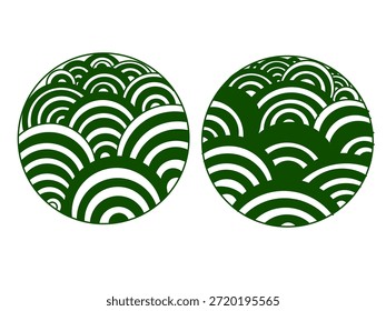 Conjunto de Fondo de pantalla de círculo verde. Ilustración de arte abstracto contemporáneo. Concepto bohemio para paredes e interiores.