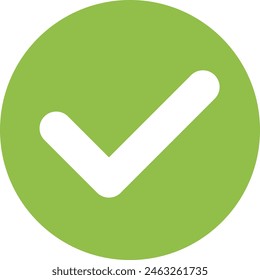 Círculo verde con una marca de verificación blanca, que simboliza la Aprobación, la finalización o el Comentarios positivo.