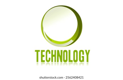 A green circle with the word technology written in white logo. The circle is the main focus of the image