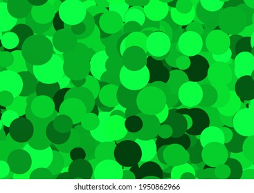 Grüne Kreise, Hintergrund. Grüner Konfetti. Vektorgrafik.
