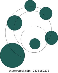 Green circles with decorative black lines
