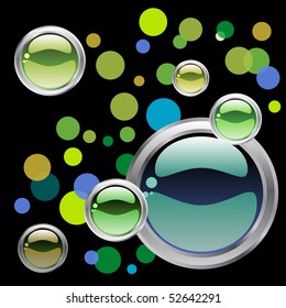 green circles and fresh buttons