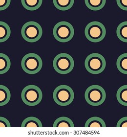 Green circles on a dark blue background. An abstract pattern.
