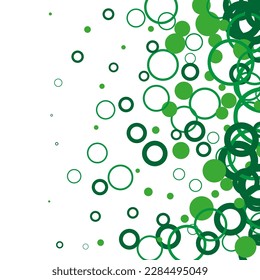 Green circles on white background, element of festive design template for brochures, posters