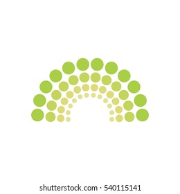 green circles rise spread logo abstract design vector