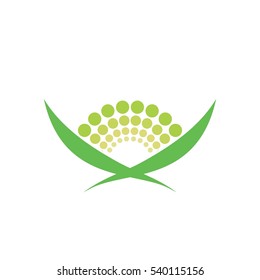 green circles rise spread logo abstract design vector