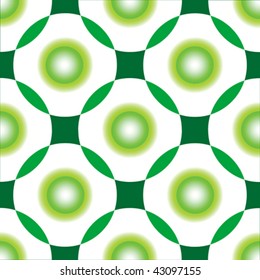 green circles seamless pattern, abstract drawing; vector art illustration