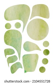 green circles,cloud isolated vector design elements set  
