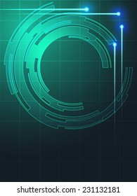 green circlular technology background vector background 