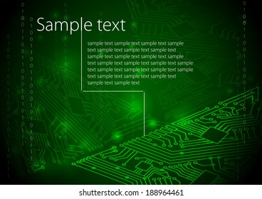 Green circuit board background of computer motherboard 