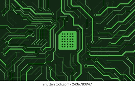 Fondo de tecnología informática de placa de circuito verde