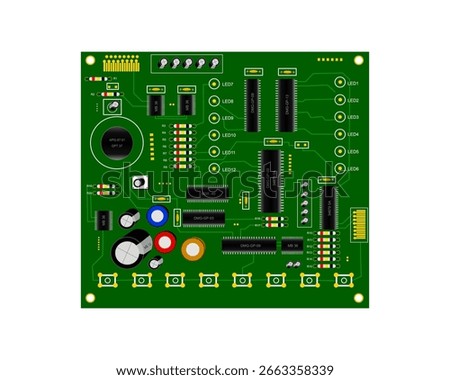 Green circuit board used for backgrounds, advertisements, flyers, magazines, websites.