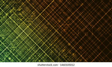 Green Circuit Microchip on Technology Background,Hi-tech and security Concept design,Free Space For text in put,Vector illustration.