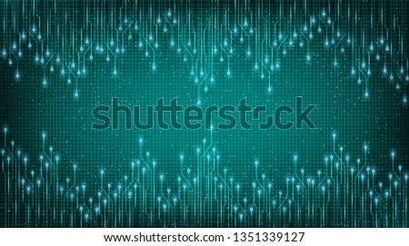 Green Circuit Microchip Technology on Future Background,Hi-tech Digital and Communication Concept design,Free Space For text in put,Vector illustration.