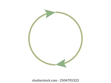 Green circular arrow on white background
