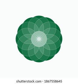 Green Circular Art Pattern  - Vector Logo Template.