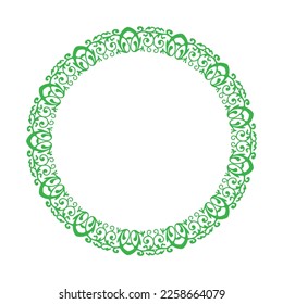 green circular border round floral graphic design vector illustration eps