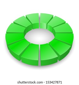Green circular diagram isolated on white background.