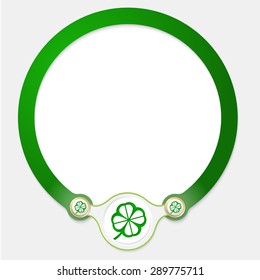 Green circular frame for your text and cloverleaf