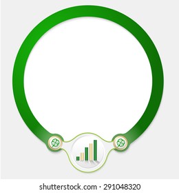 Green circular frame for your text and graph