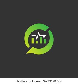 A green circular icon with a diagonal cut resembling a speech bubble