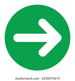 Icono circular verde con una flecha blanca que apunta a la derecha