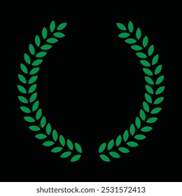 Green circular laurel leaf for all award