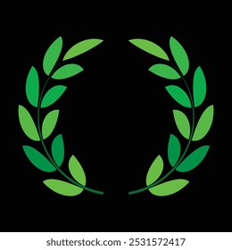 Green circular laurel leaf for all award