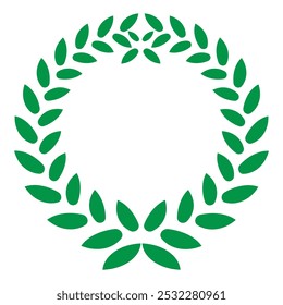 Green circular laurel leaves use for winner trophy
Set of green logo template vector icon illustration design