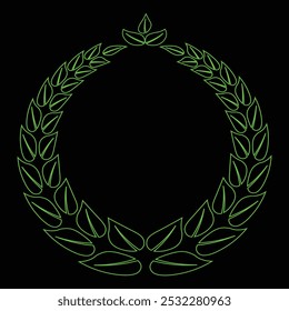 Hojas de laurel circulares verdes para el trofeo del ganador
Conjunto de diseño de ilustración de icono de Vector de Plantilla de logotipo verde