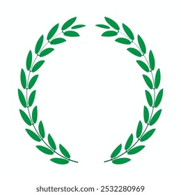 Hojas de laurel circulares verdes para el trofeo del ganador
Conjunto de diseño de ilustración de icono de Vector de Plantilla de logotipo verde