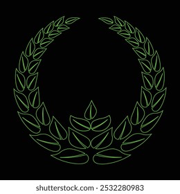 Green circular laurel leaves use for winner trophy
Set of green logo template vector icon illustration design