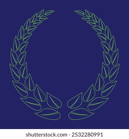 Hojas de laurel circulares verdes para el trofeo del ganador
Conjunto de diseño de ilustración de icono de Vector de Plantilla de logotipo verde