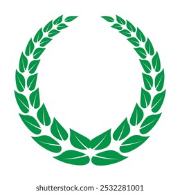Hojas de laurel circulares verdes para el trofeo del ganador
Conjunto de diseño de ilustración de icono de Vector de Plantilla de logotipo verde
