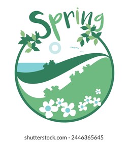 Green circular logo, title: Spring