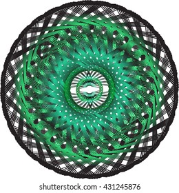 Green circular mandala. 